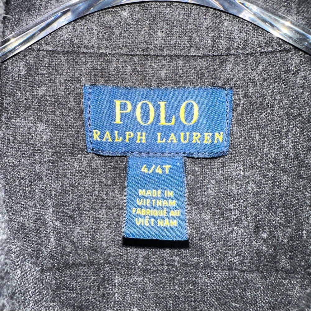 Polo Ralph Lauren Grey Button Down Shirt Size 4t - Picture 2 of 3